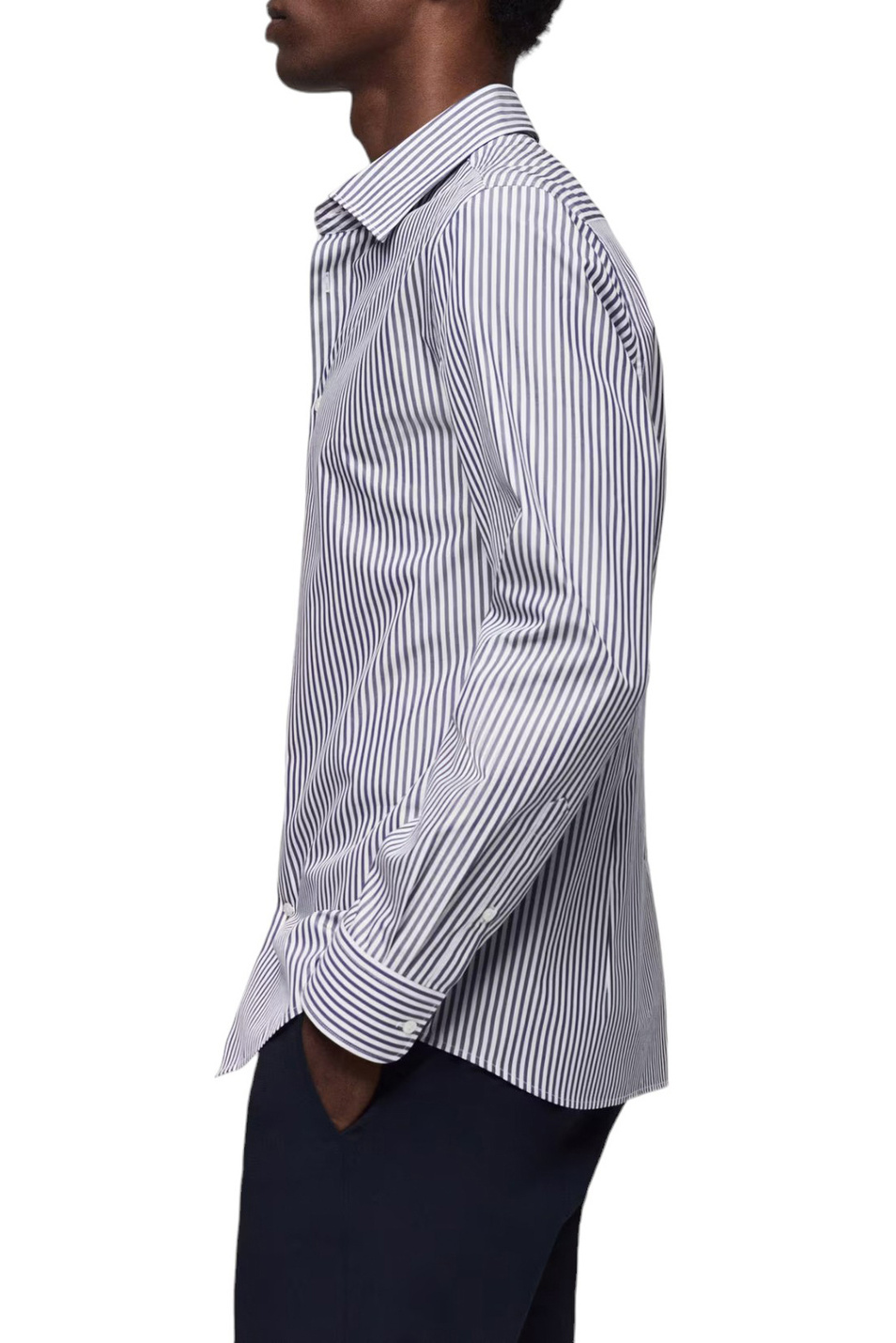 Мужской Mango Man Рубашка SANLUCAR из смесового хлопка в полоску (цвет ), артикул 67024449 | Фото 4