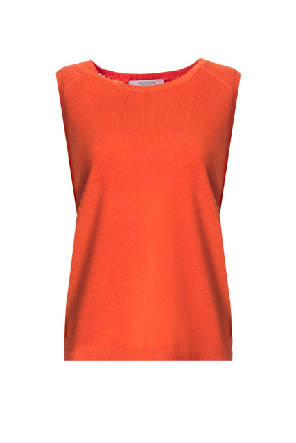 Однотонный джемпер без рукавов|Основной цвет:Оранжевый|Артикул:88.203.63.X027 | Фото 1