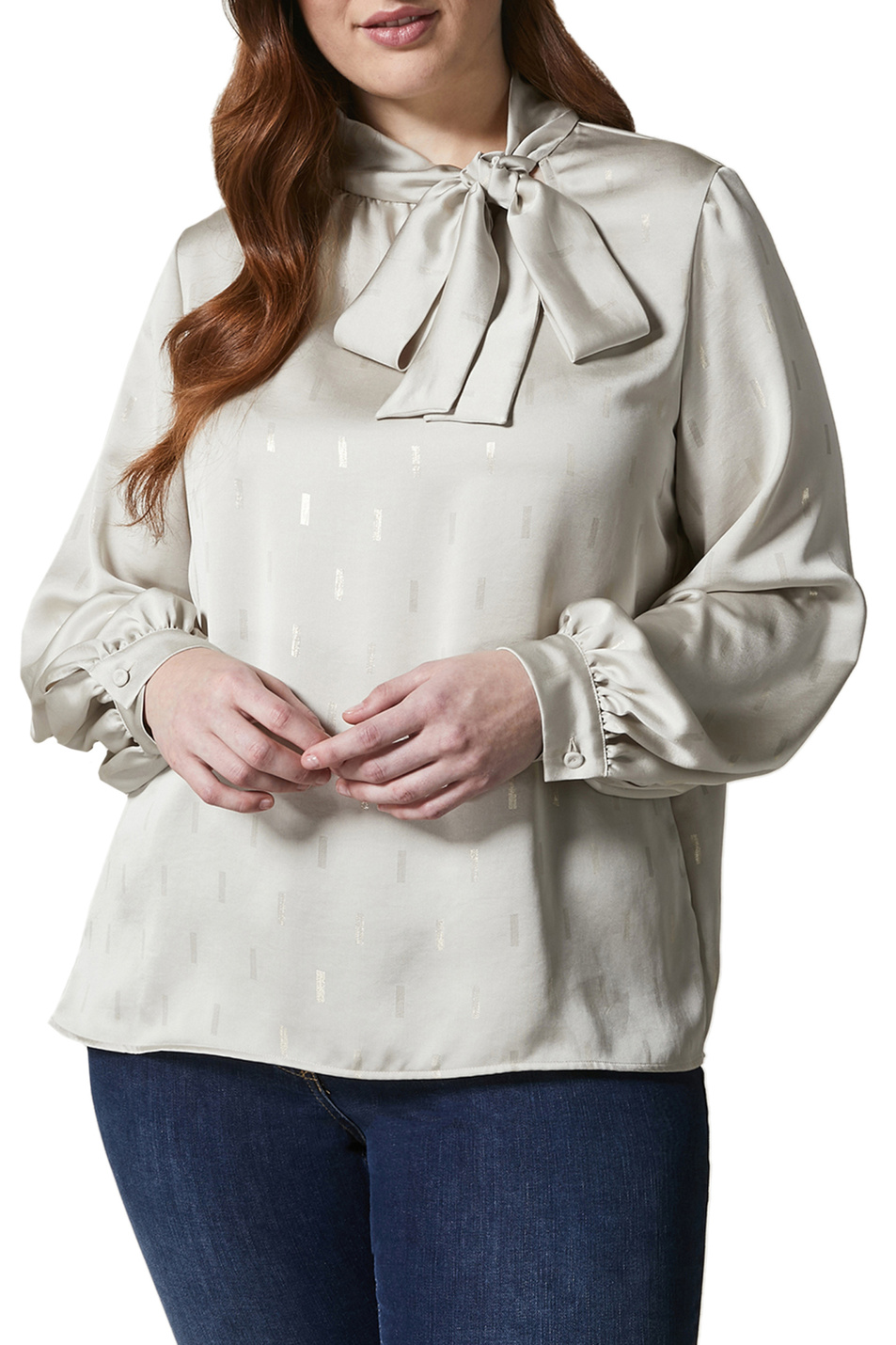 Persona Атласная блуза прямого кроя BALZO с воротником-бантом (цвет ), артикул 1114022 | Фото 4