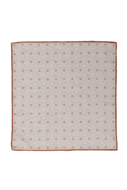 Карманный платок из шерсти и хлопка|Основной цвет:Серый|Артикул:TES0E071 | Фото 1