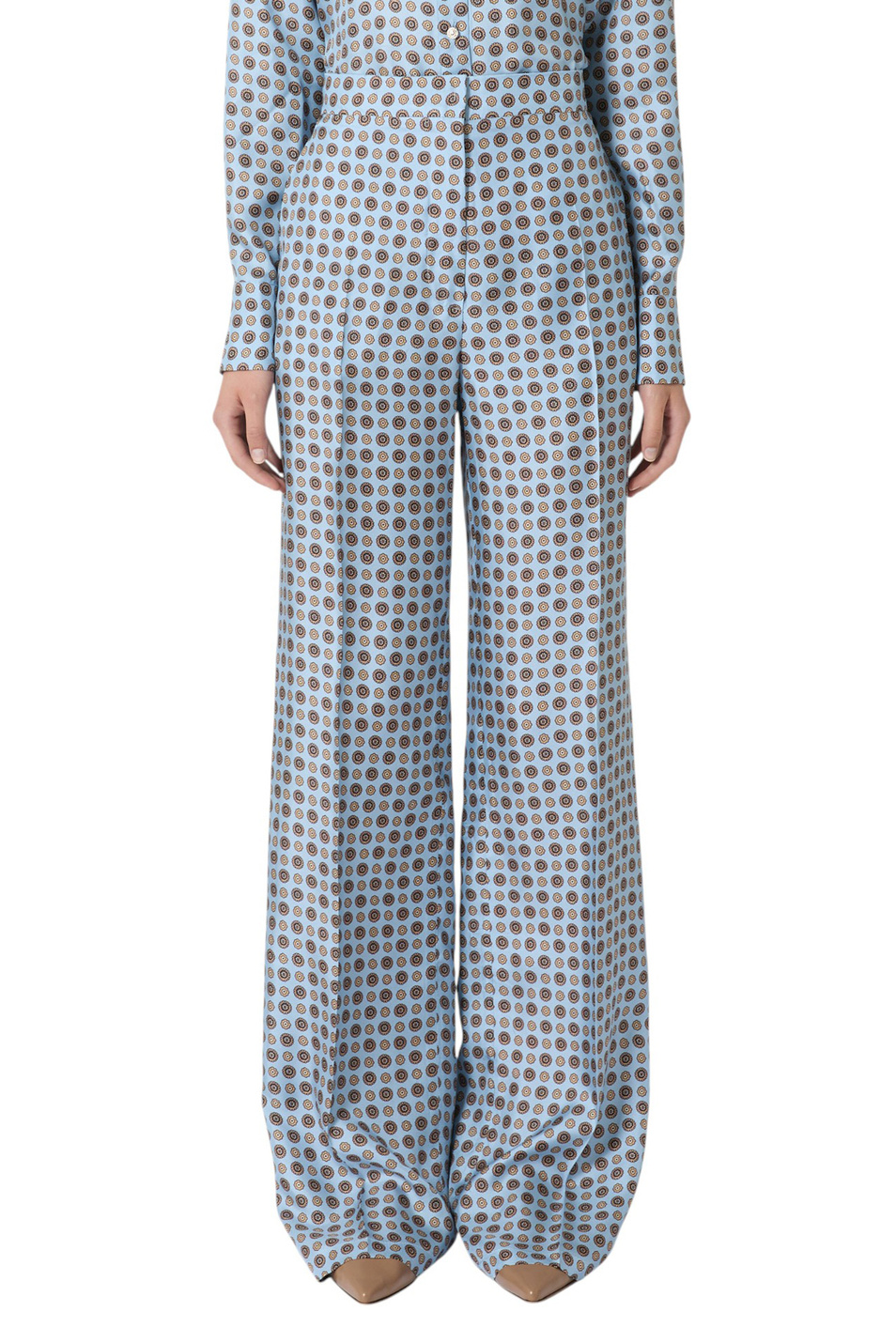 Женский Max Mara Брюки FAUNA из шелка с принтом (цвет ), артикул 2526136071 | Фото 3