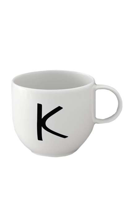 Фарфоровая кружка "K"|Основной цвет:Белый|Артикул:10-1620-6110 | Фото 1