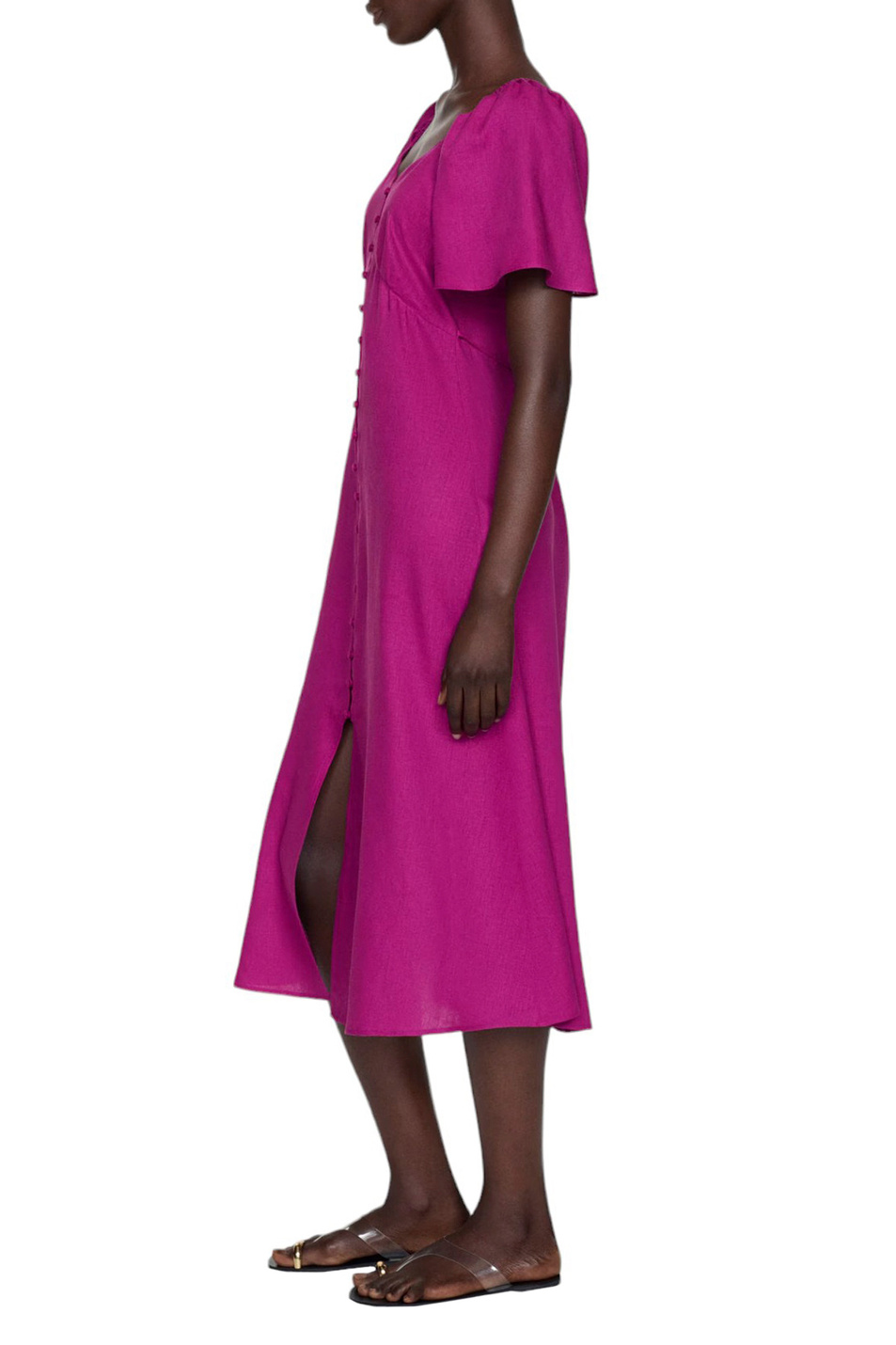Женский Mango Платье RED3 из смесового льна (цвет ), артикул 67017115 | Фото 3