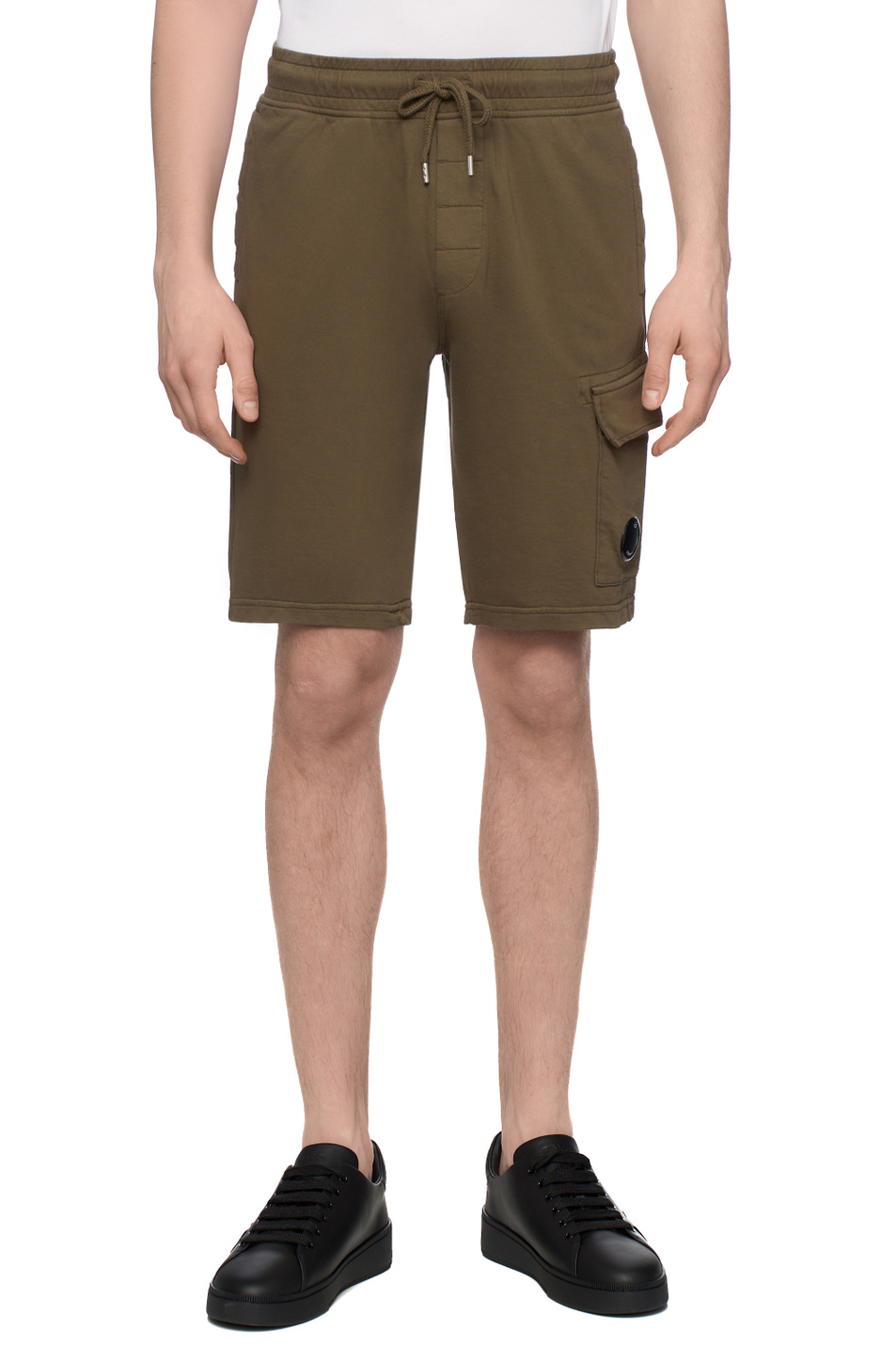 Шорты из хлопка|Основной цвет:Хаки Мужской C.P. Company Шорты из хлопка (цвет ), артикул 18CMSB069A002246G | Фото 4
