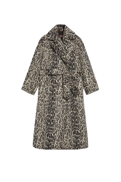 Пальто-халат GEYSER с пятнистым узором|Основной цвет:Серый|Артикул:60160223 | Фото 1