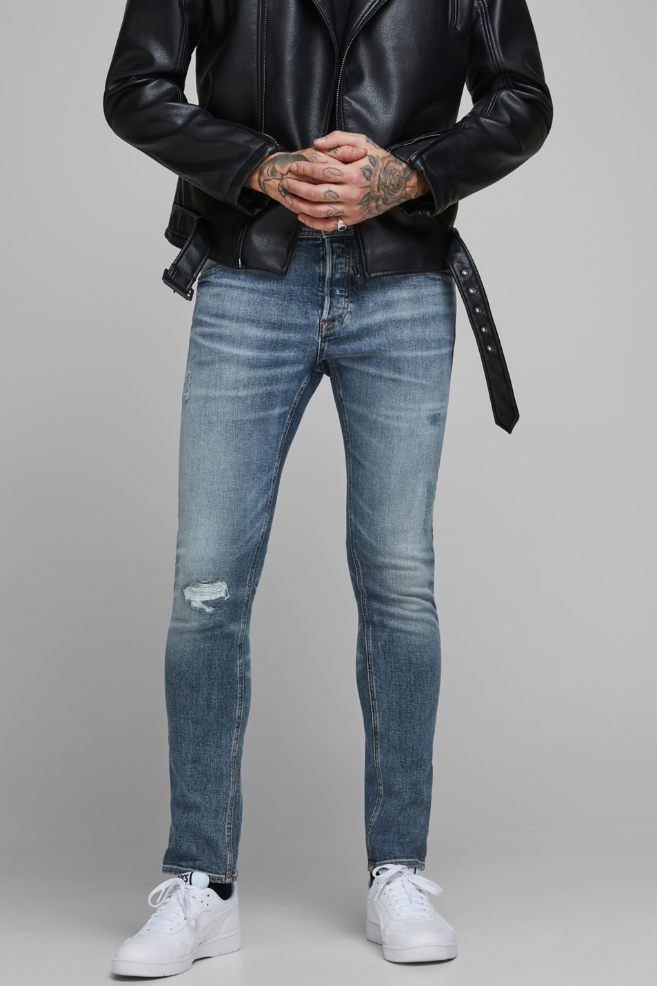 Мужской Jack & Jones Зауженные джинсы GLENN Slim Fit (цвет ), артикул 12165969 | Фото 1