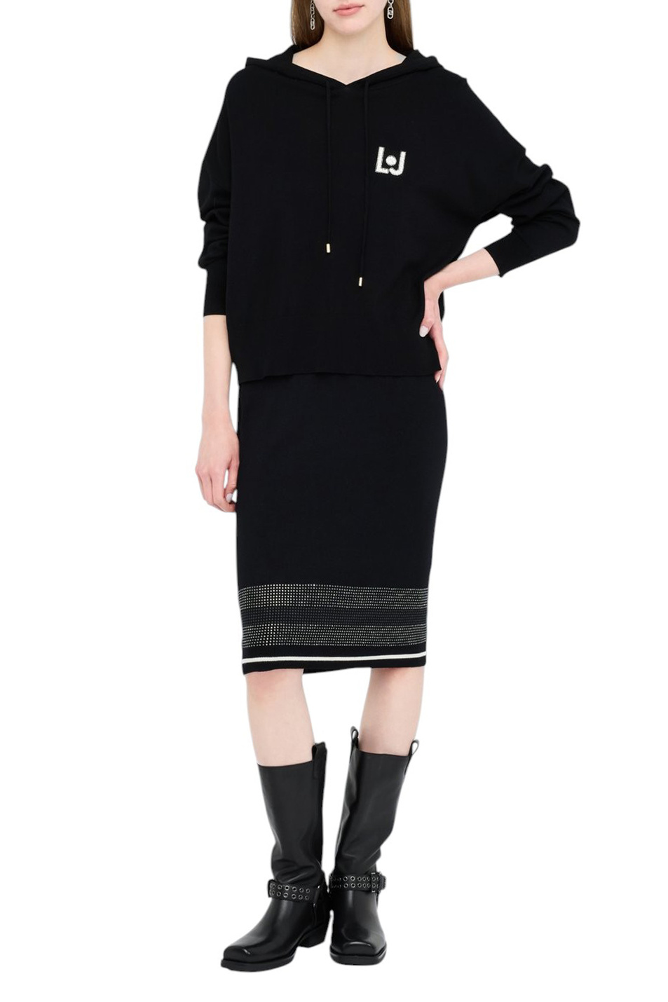 Женский Liu Jo Худи из смесовой вискозы с логотипом (цвет ), артикул TF5216MS63L | Фото 2