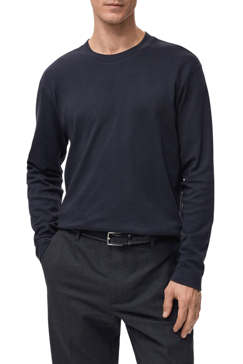 Мужской Mango Man Лонгслив GARETH из хлопка (цвет ), артикул 27061254 | Фото 3