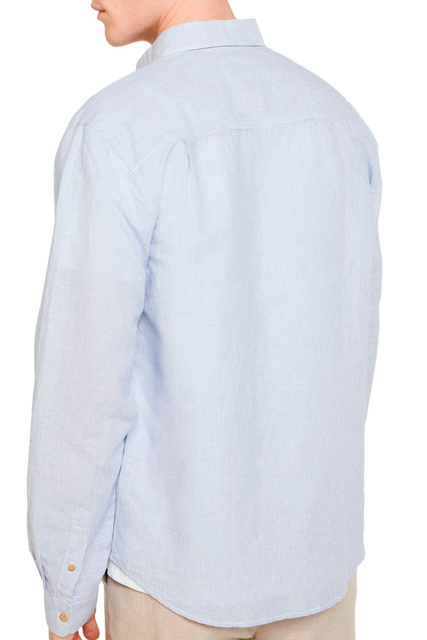Рубашка прямого кроя с длинными рукавами|Основной цвет:Голубой|Артикул:0993374 | Фото 2