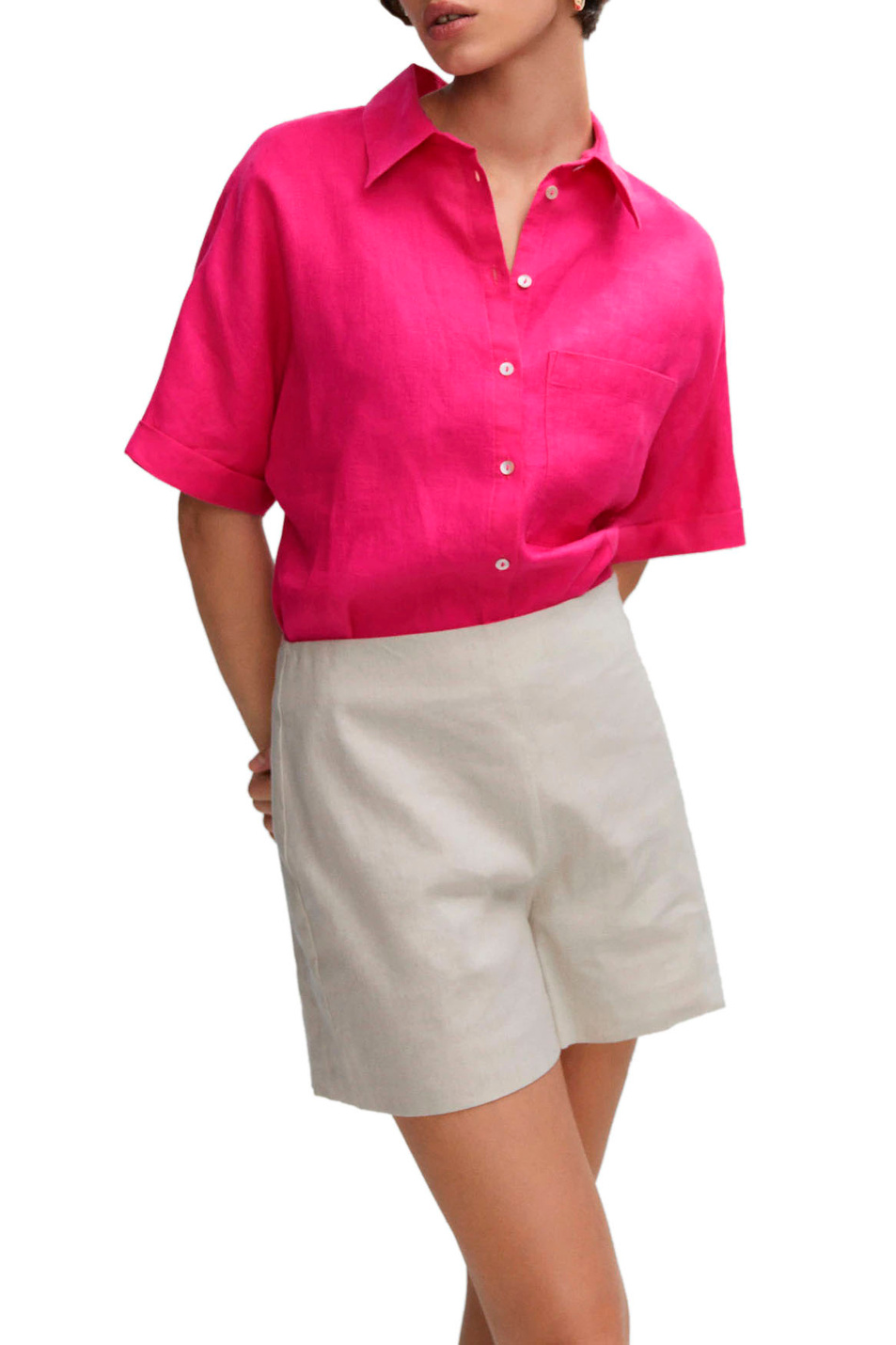 Женский Mango Рубашка PAI из чистого льна (цвет ), артикул 57000003 | Фото 3