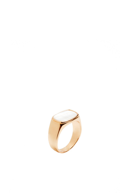 Перстень-печатка с ракушкой|Основной цвет:Золотой|Артикул:197611 | Фото 1