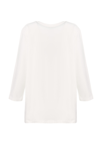 Расклешенная футболка VALDO из эластичного хлопкового джерси|Основной цвет:Белый|Артикул:1971142 | Фото 2