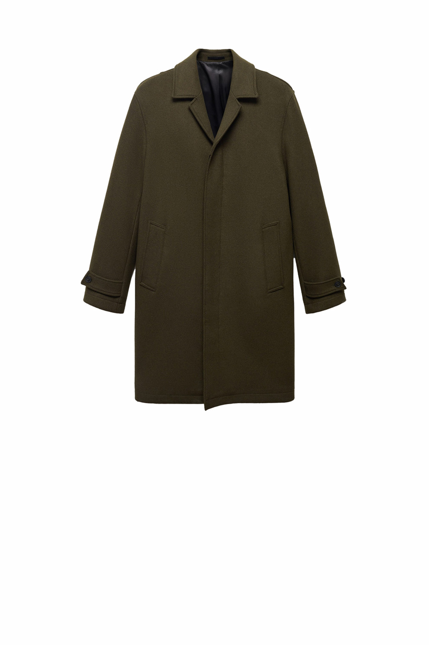 Пальто TUREN из смесовой шерсти|Основной цвет:Хаки|Артикул:67020623 | Фото 1