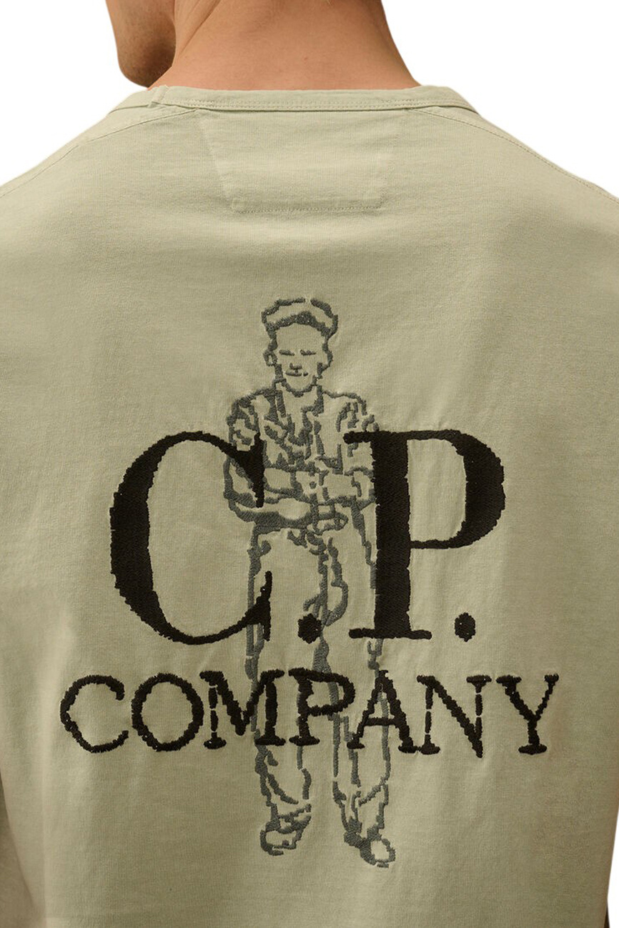 Мужской C.P. Company Футболка с вышивкой (цвет ), артикул 20CMTS215A006057O | Фото 6