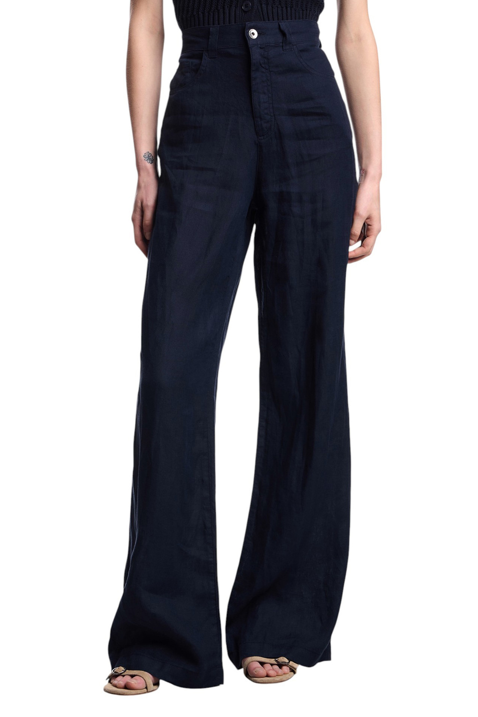 Женский Emporio Armani Джинсы из льна (цвет ), артикул EW000749-AF12679 | Фото 3