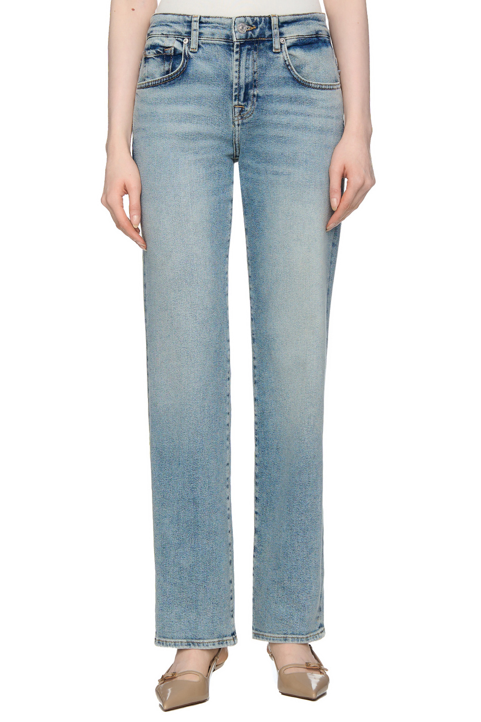 Женский 7 for all Mankind Джинсы из смесового хлопка (цвет ), артикул JSGH1200AM | Фото 4