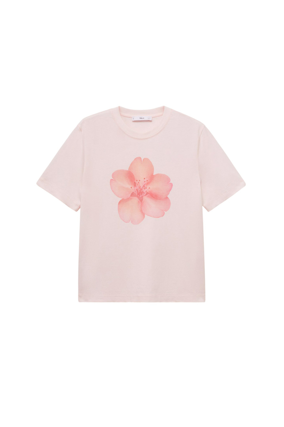 Женский Mango Футболка FLORAL из хлопка с принтом (цвет ), артикул 87028652 | Фото 1