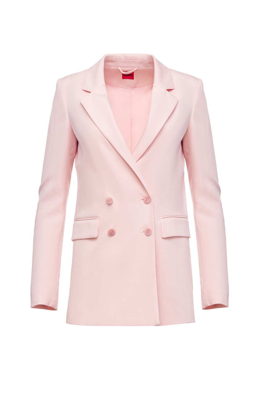 Пиджак двубортный Amiata свободного кроя из лиоцелла|Основной цвет:Розовый|Артикул:50449869 | Фото 1