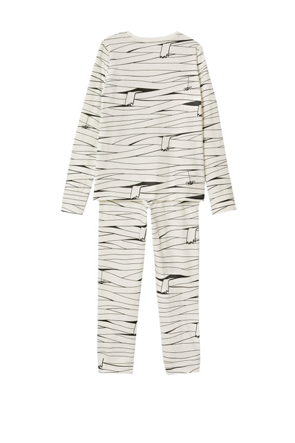 Пижама MUMMY из натурального хлопка|Основной цвет:Кремовый|Артикул:37057723 | Фото 2