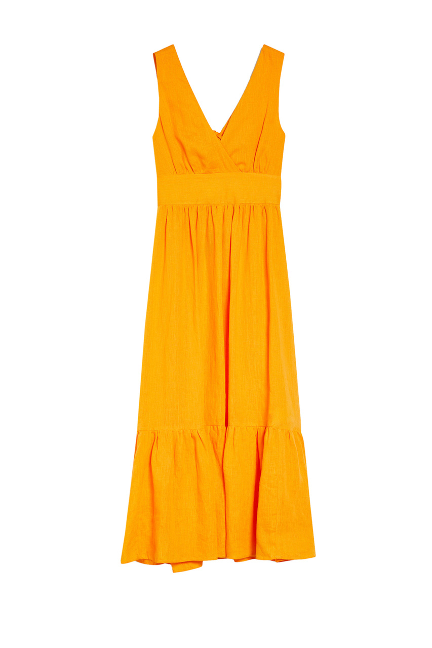 Платье PANNA из чистого льна|Основной цвет:Оранжевый|Артикул:2372211632 | Фото 1