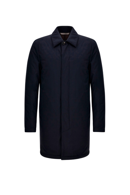 Пальто на пуговицах с отложным воротником|Основной цвет:Синий|Артикул:O10389SX01937 | Фото 1