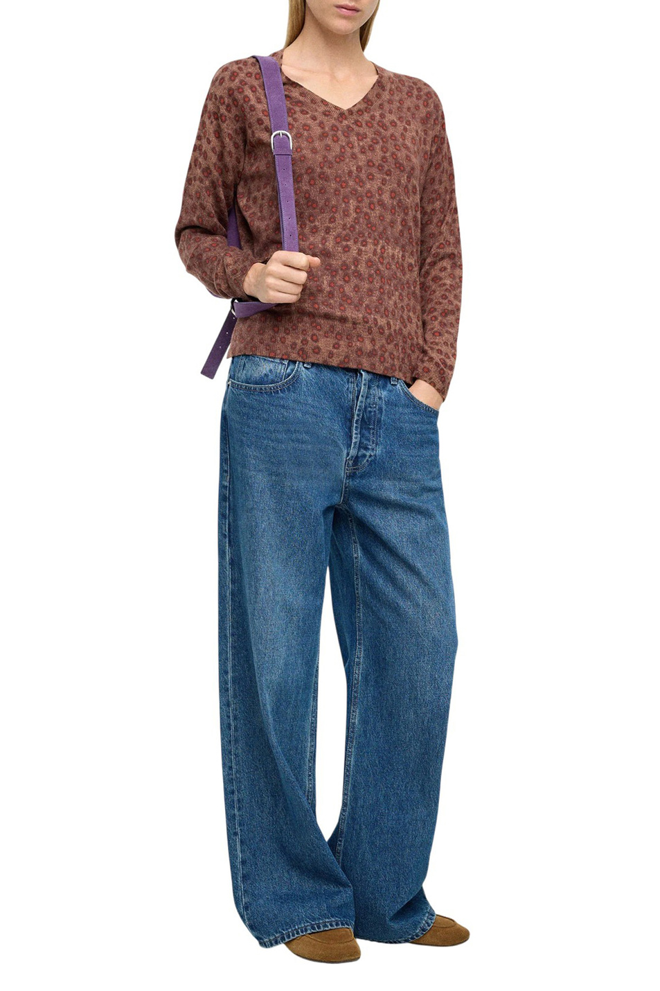 Джемпер с принтом|Основной цвет:Коричневый Женский Parfois Джемпер с принтом (цвет ), артикул 238083 | Фото 2