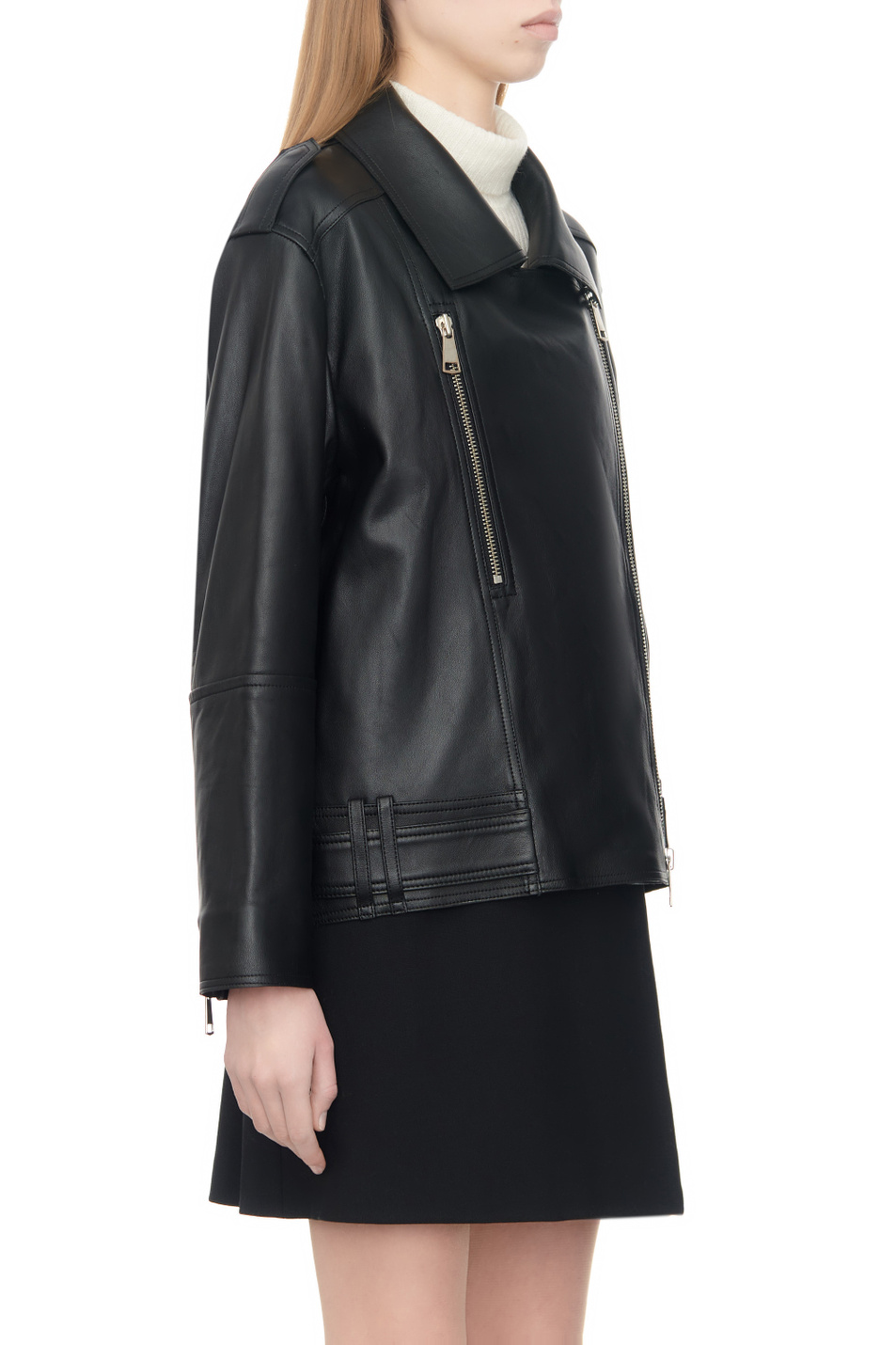 Женский Dorothee Schumacher Куртка SLEEK STATEMENT из натуральной кожи (цвет черный), артикул 344302 | Фото 5