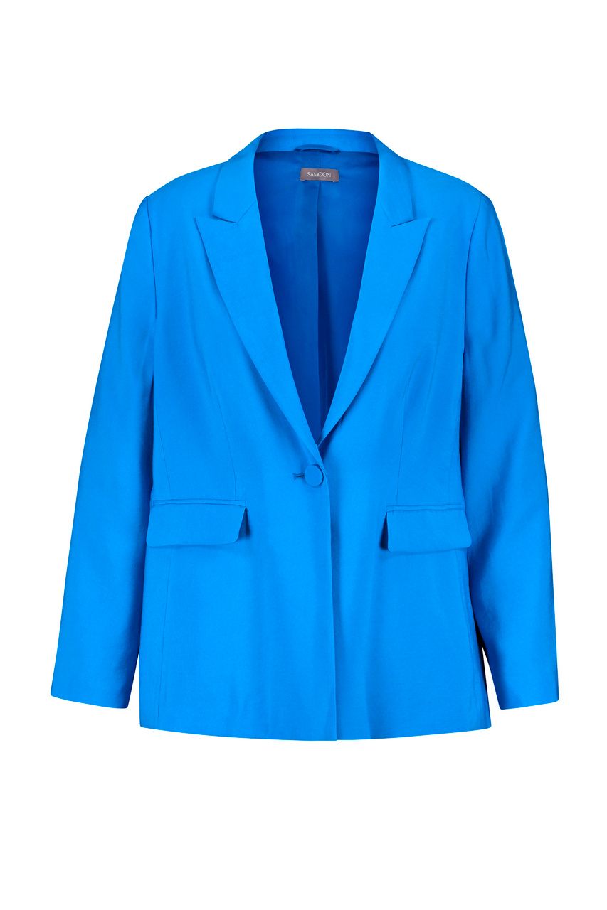 Пиджак из смесовой вискозы|Основной цвет:Синий|Артикул:430008-21304 | Фото 1