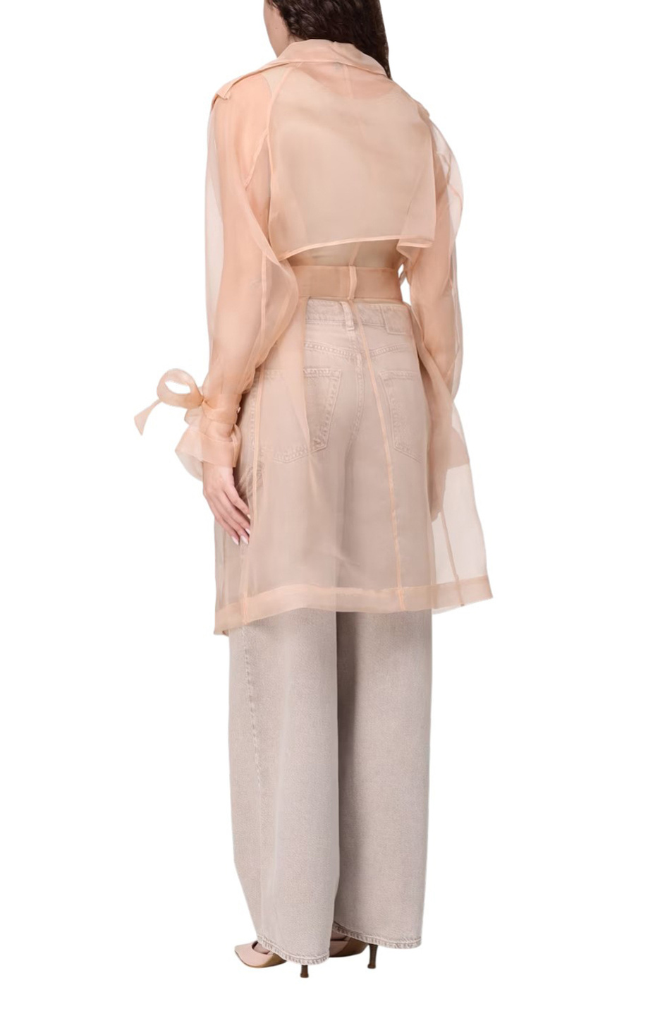 Тренч COCCO из шелковой органзы|Основной цвет:Персиковый Женский Pinko Тренч COCCO из шелковой органзы (цвет ), артикул 106614A2DJ | Фото 3