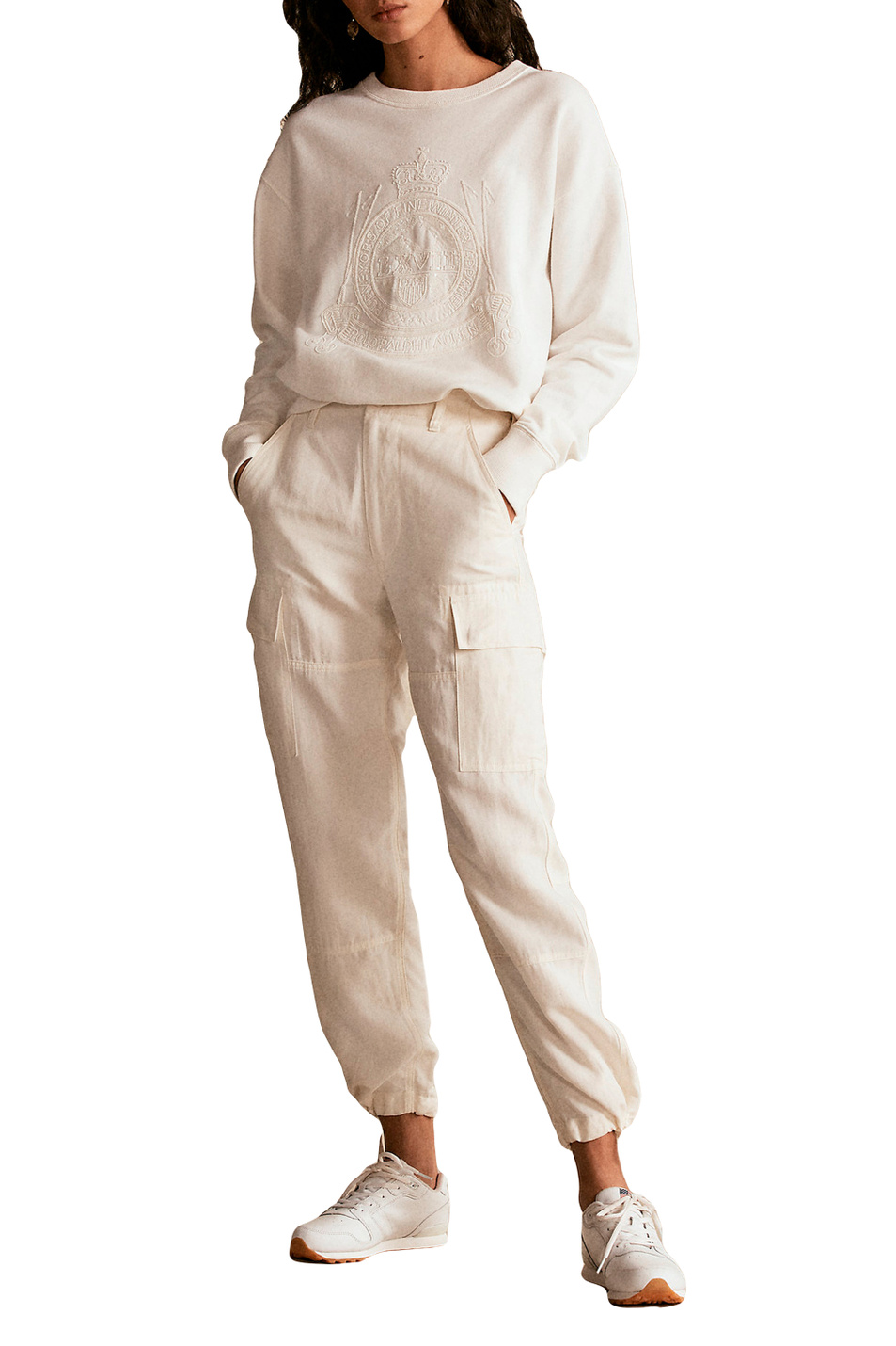 Женский Polo Ralph Lauren Брюки-карго из смесового шелка и льна (цвет ), артикул 211833039001 | Фото 2
