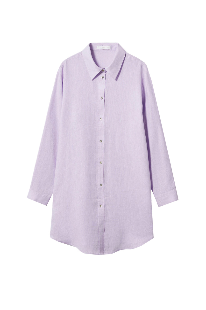 Рубашка COGEE из чистого льна|Основной цвет:Лиловый|Артикул:47048630 | Фото 1