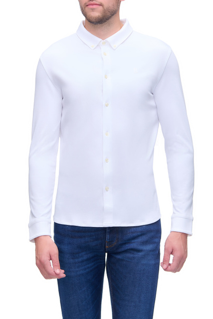Трикотажная рубашка FRANZ-5 из натурального хлопка|Основной цвет:Белый|Артикул:58357072 | Фото 1