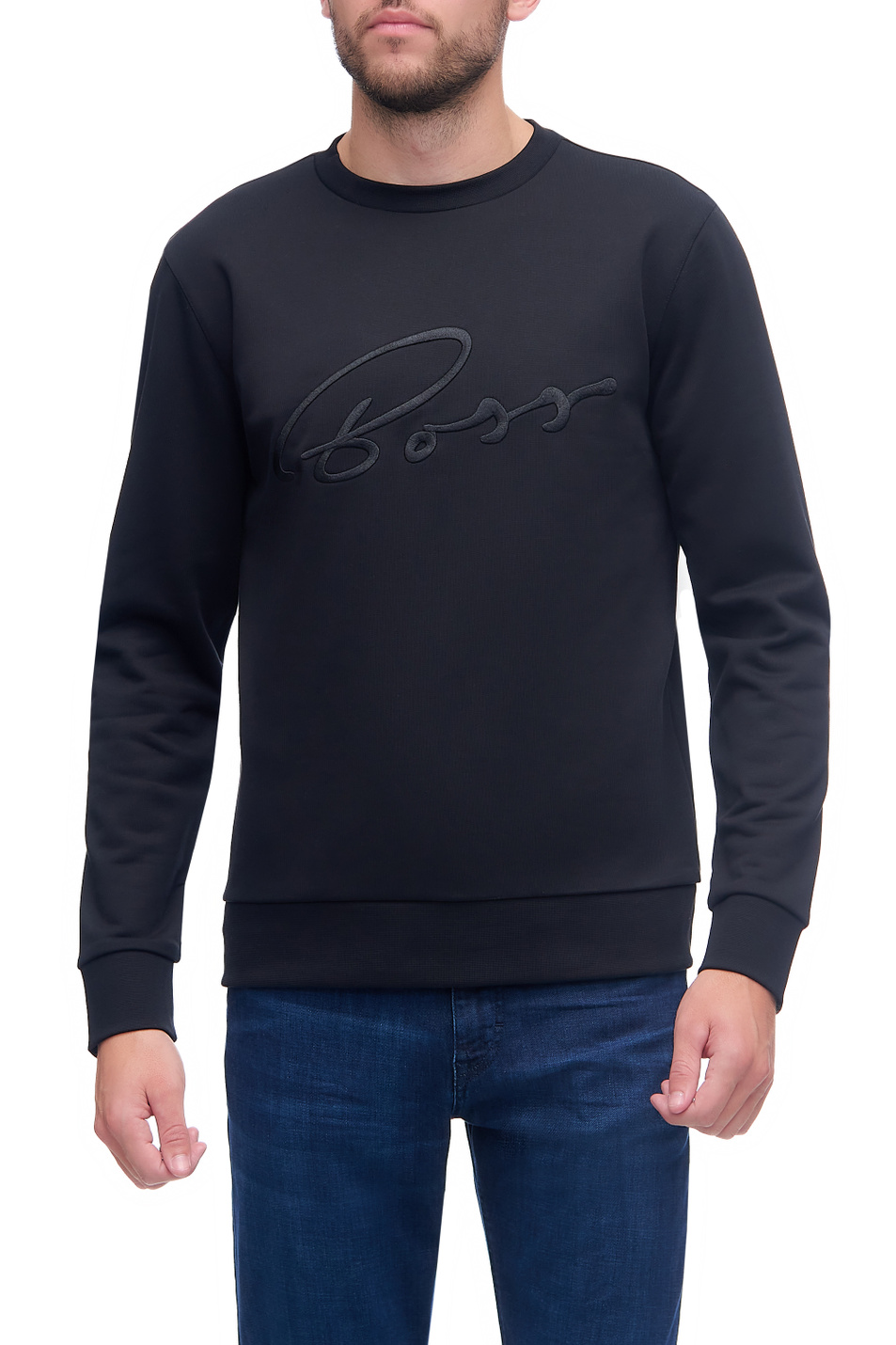 Мужской BOSS Свитшот из натурального хлопка с вышитым логотипом (цвет ), артикул 50458160 | Фото 1