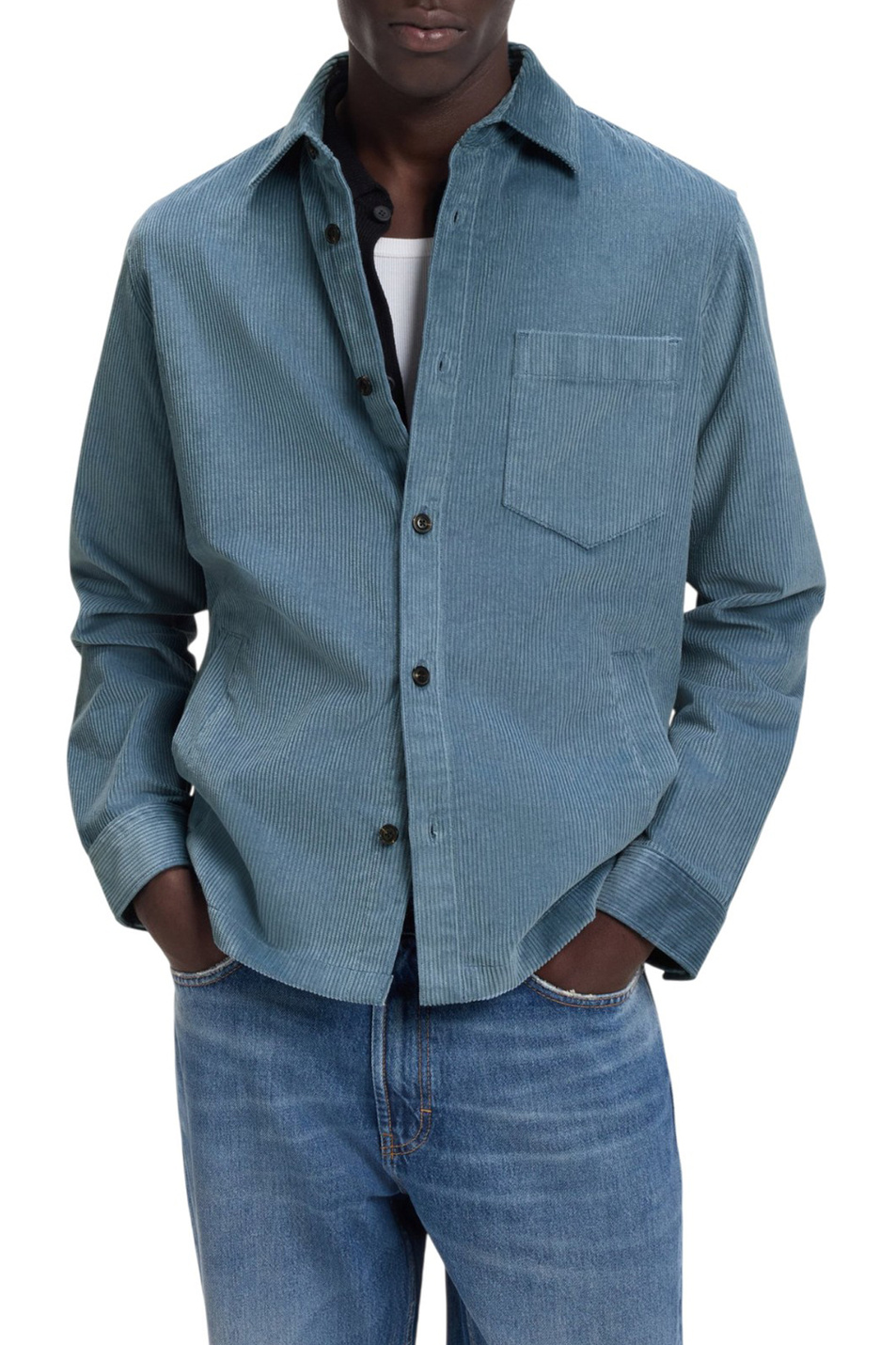 Рубашка Ecord штроксовая|Основной цвет:Синий Мужской HUGO Рубашка Ecord штроксовая (цвет ), артикул 50555777 | Фото 3