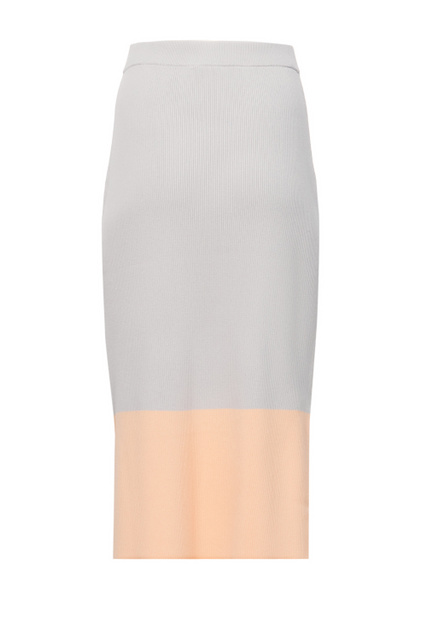 Трикотажная юбка с разрезом|Основной цвет:Серый|Артикул:50471969 | Фото 2