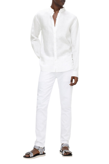 Рубашка Elvorini из чистого льна|Основной цвет:Белый|Артикул:50450761 | Фото 2