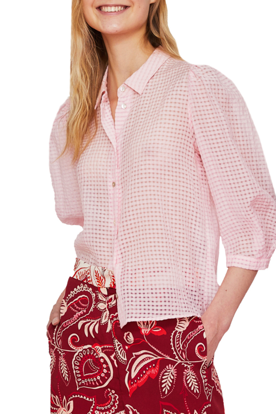 iBLUES Рубашка прямого кроя CAMOZZA из жаккардовой ткани (цвет ), артикул 71111122 | Фото 3