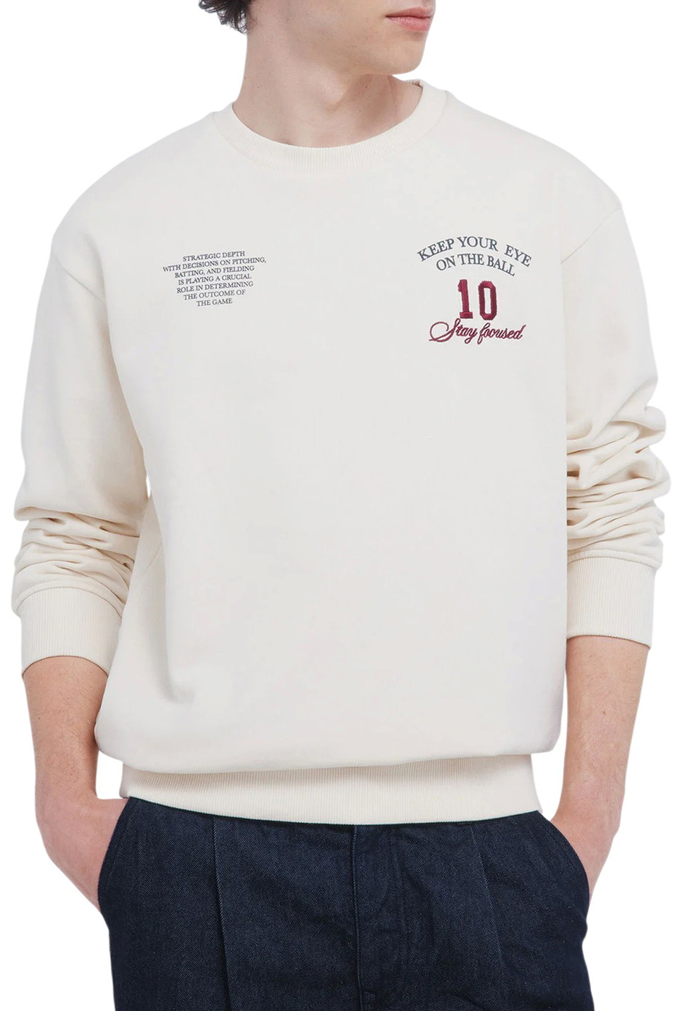 Свитшот из натурального хлопка|Основной цвет:Кремовый Мужской Springfield Свитшот из натурального хлопка (цвет ), артикул 0092099 | Фото 1