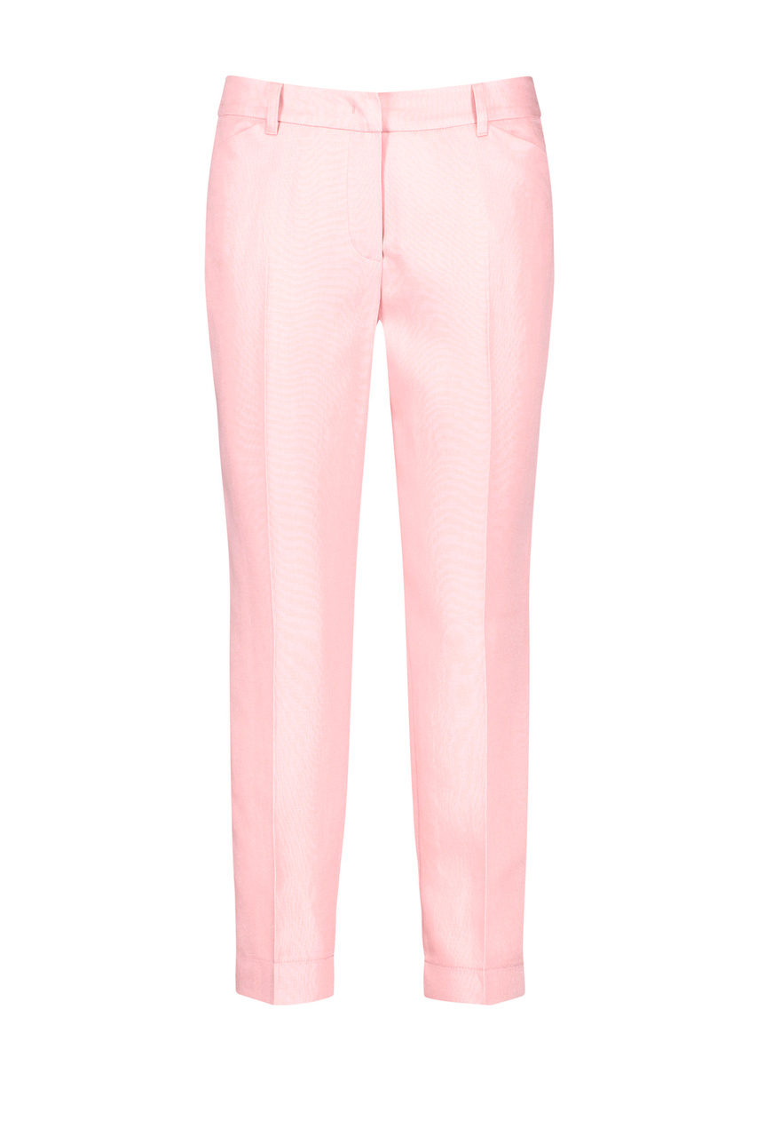 Укороченные однотонные брюки|Основной цвет:Розовый|Артикул:120052-11060 | Фото 1
