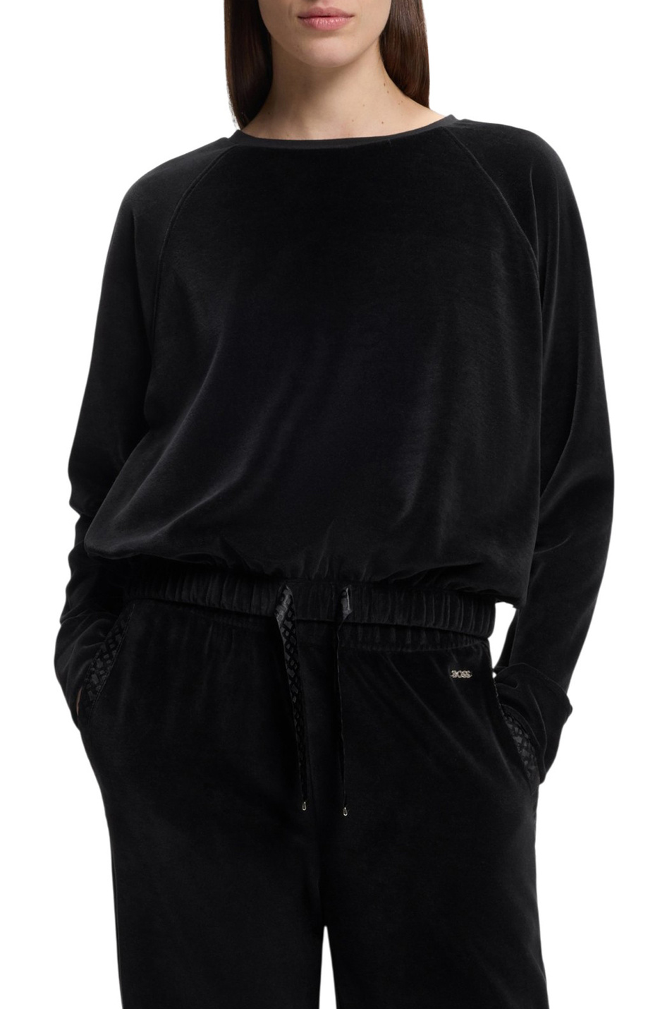 Джемпер из велюра|Основной цвет:Черный Женский BOSS Джемпер из велюра (цвет ), артикул 50550724 | Фото 2