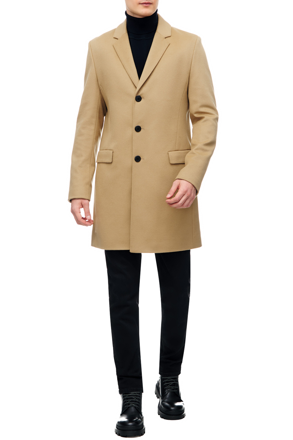 Мужской HUGO Пальто однобортное из смесовой шерсти (цвет ), артикул 50476672 | Фото 2