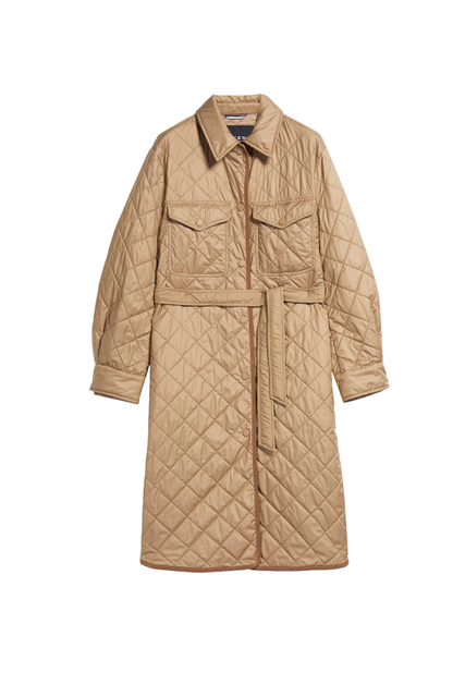 Пальто LEARCO из водоотталкивающей ткани с ромбовидной прострочкой|Основной цвет:Коричневый|Артикул:54960129 | Фото 1