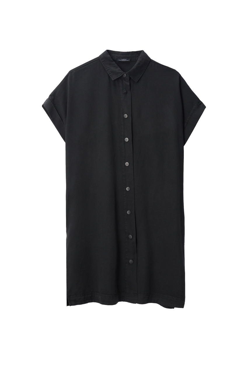 Платье-рубашка однотонное|Основной цвет:Черный|Артикул:220416 | Фото 1