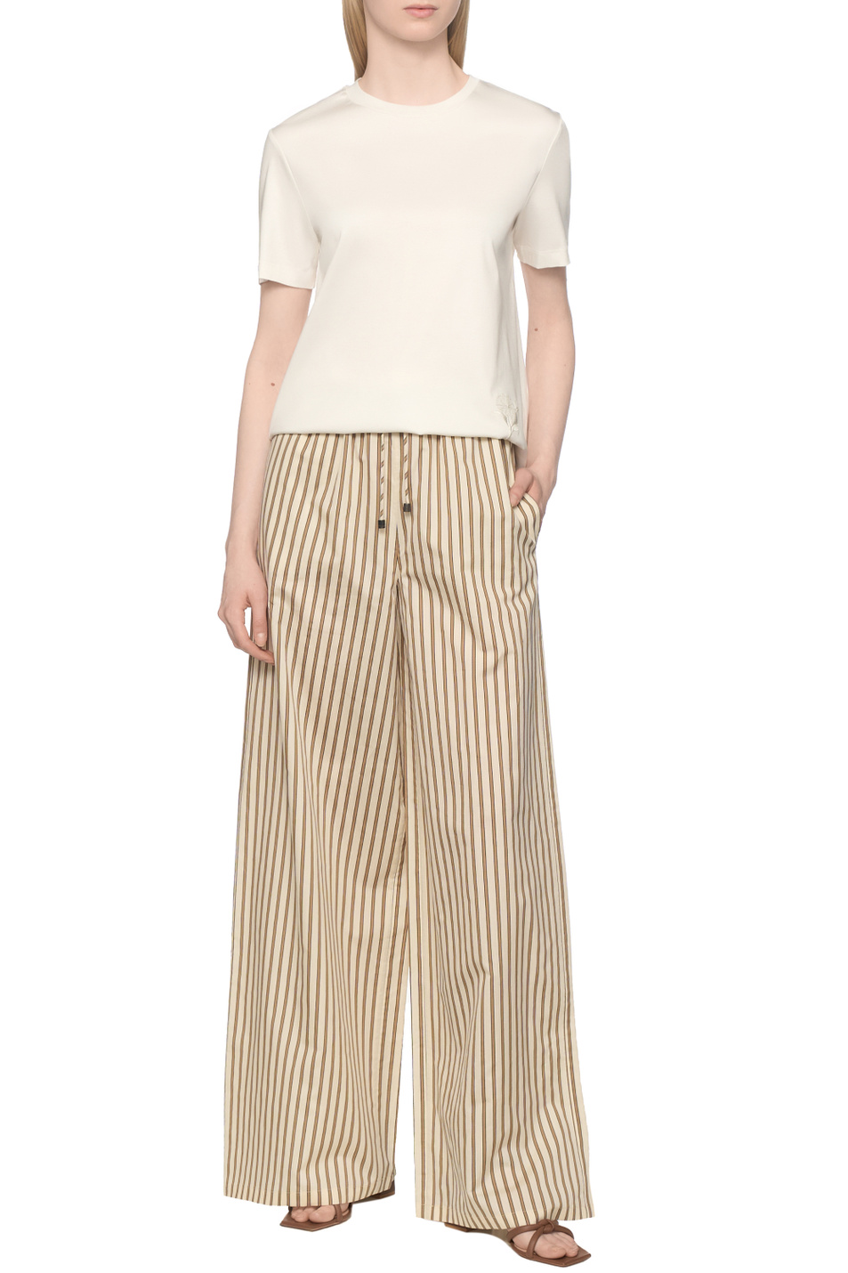 Женский Max Mara Брюки ORDINE из хлопка и шелка (цвет ), артикул 2611131132 | Фото 3