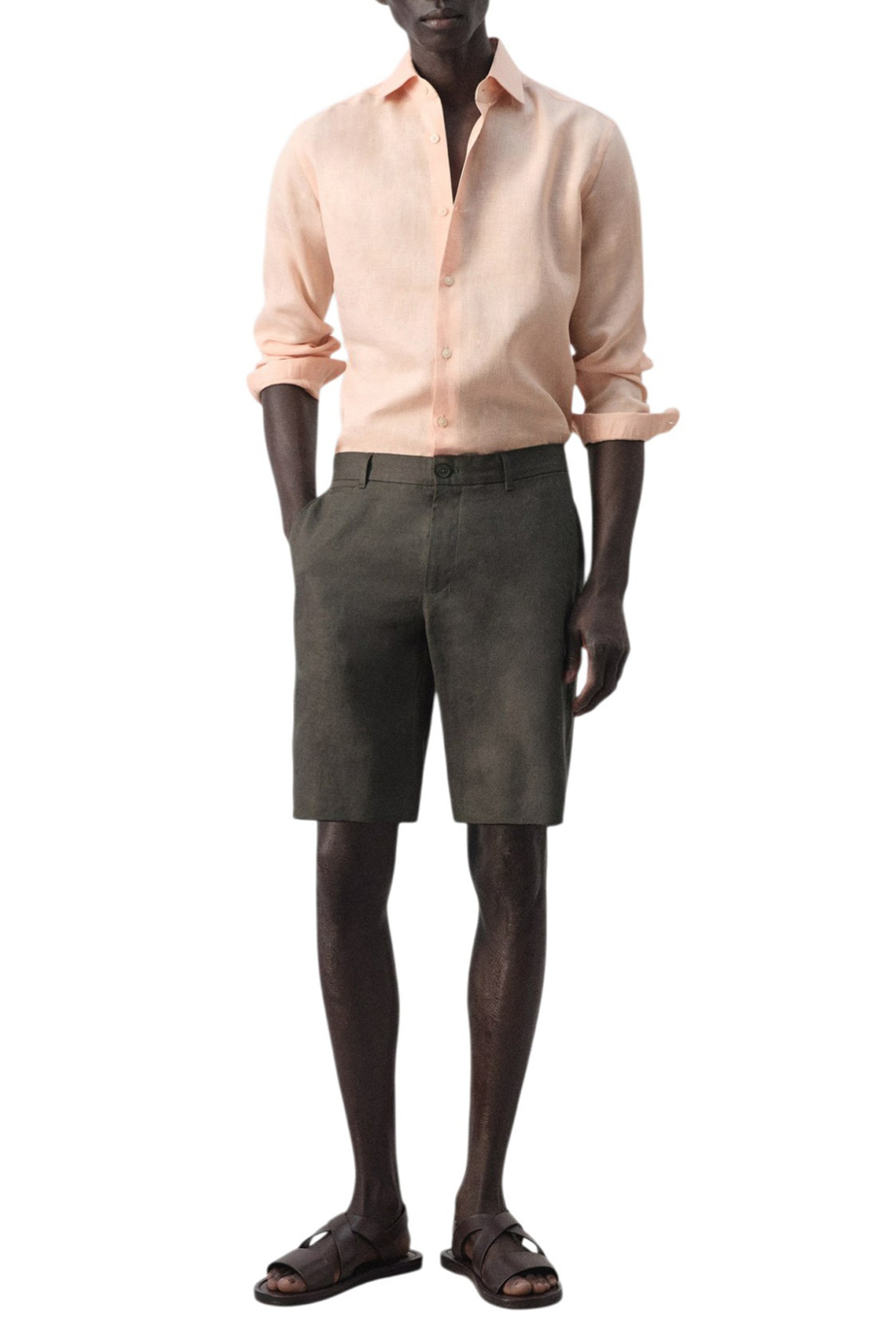 Мужской Mango Man Шорты CARP однотонные (цвет ), артикул 27066709 | Фото 2