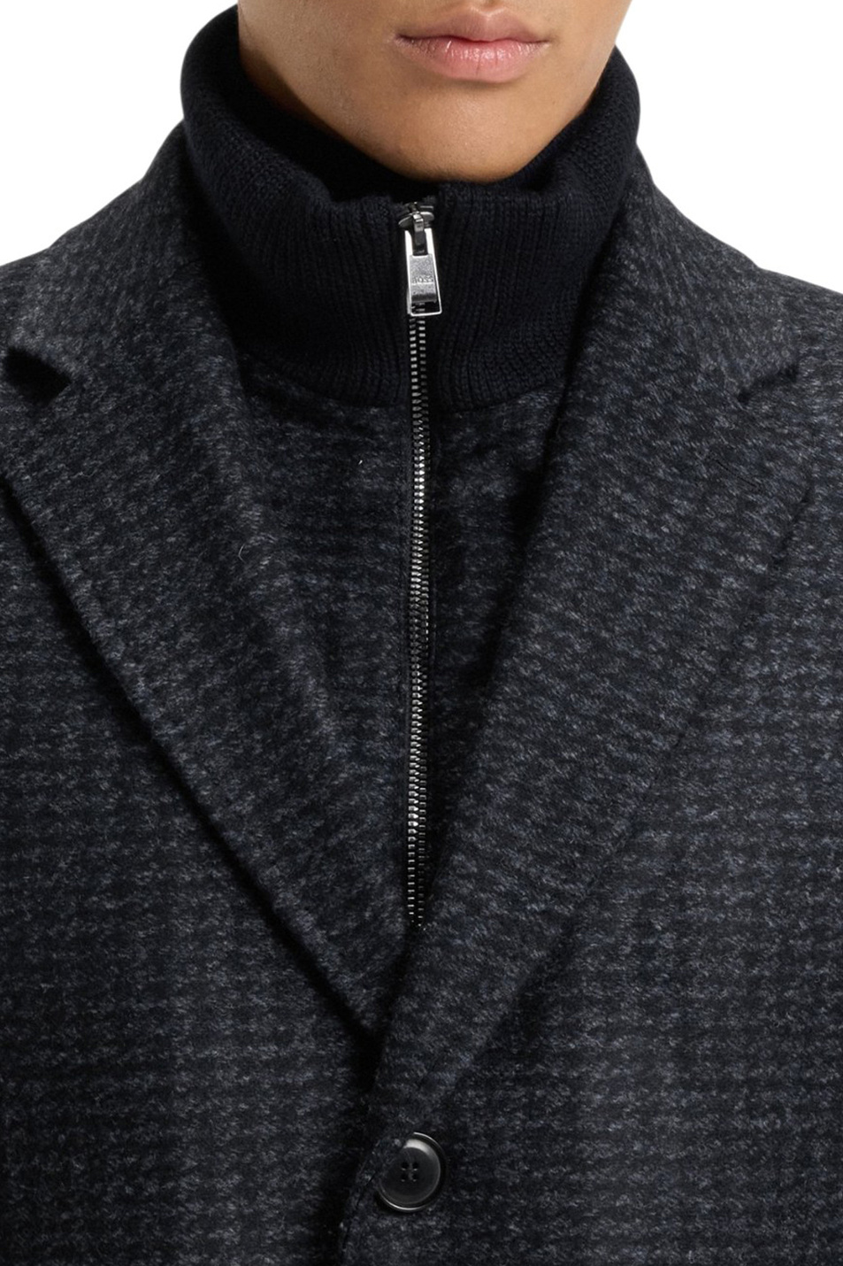 Полупальто Hyde со съемным воротником|Основной цвет:Синий Мужской BOSS Полупальто Hyde со съемным воротником (цвет ), артикул 50551612 | Фото 5