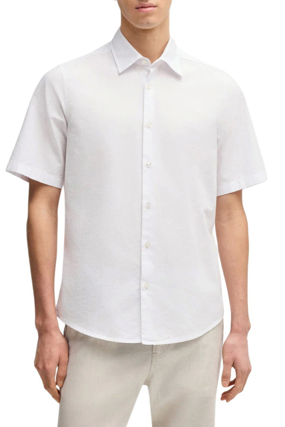 Рубашка Rash_2_M из натурального хлопка|Основной цвет:Белый Мужской BOSS Рубашка Rash_2_M из натурального хлопка (цвет ), артикул 50537332 | Фото 4