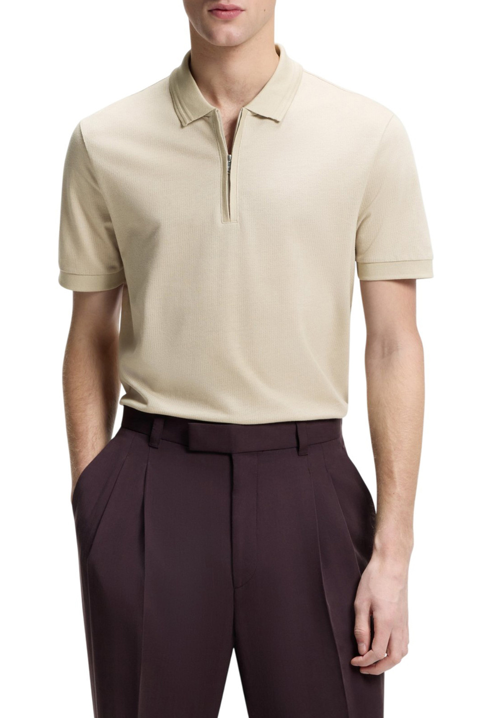 Мужской BOSS Поло Paras на молнии (цвет ), артикул 50554614 | Фото 3