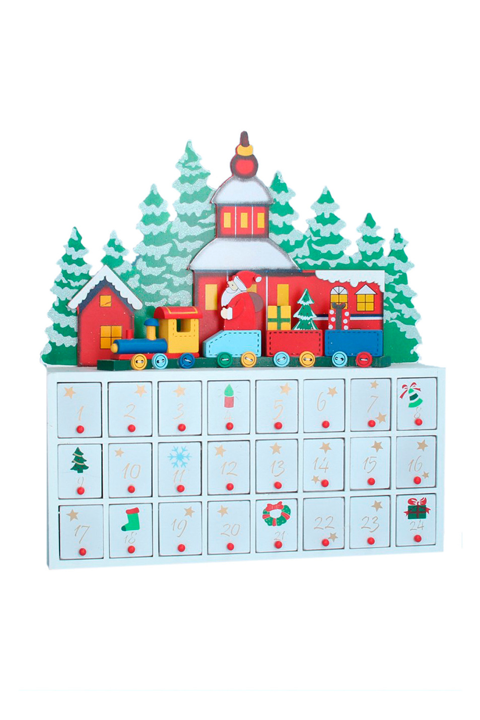 Не имеет пола Gisela Graham Рождественский календарь "Санта на поезде" 40 см (цвет ), артикул 31182 | Фото 1