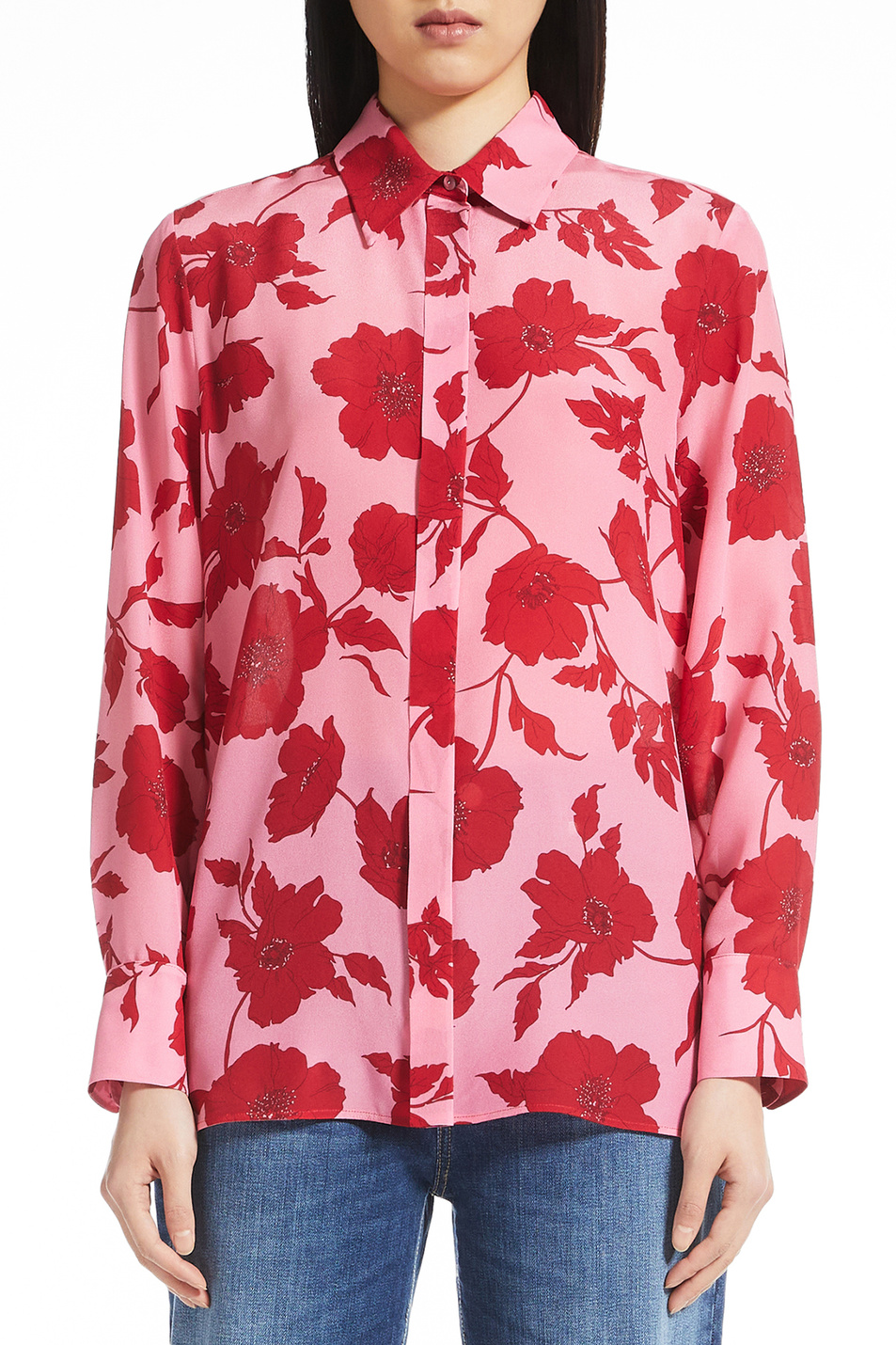 Женский Max Mara Шелковая блузка SIBARI с принтом (цвет ), артикул 61160329 | Фото 3